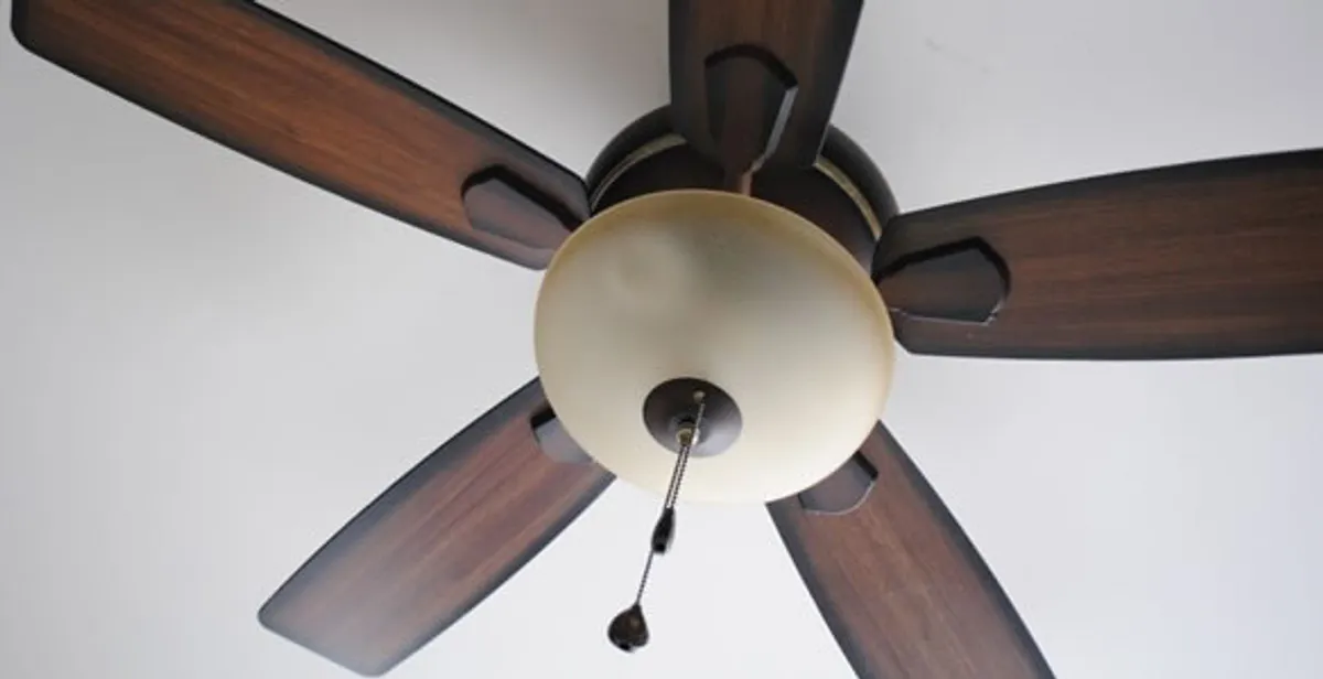 Fully installed ceiling fan with balanced blades and light fixture in Myrtle Beach, SC