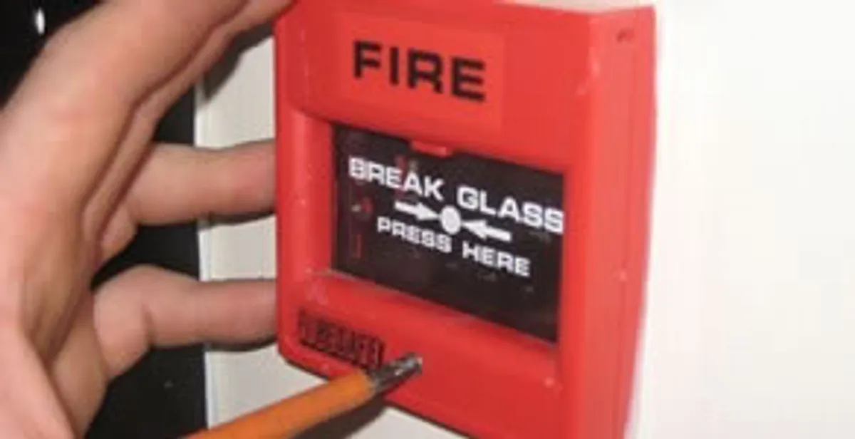 fire alarm installation service showing manual fire alarm pull station installed by licensed electricians in Myrtle Beach, SC