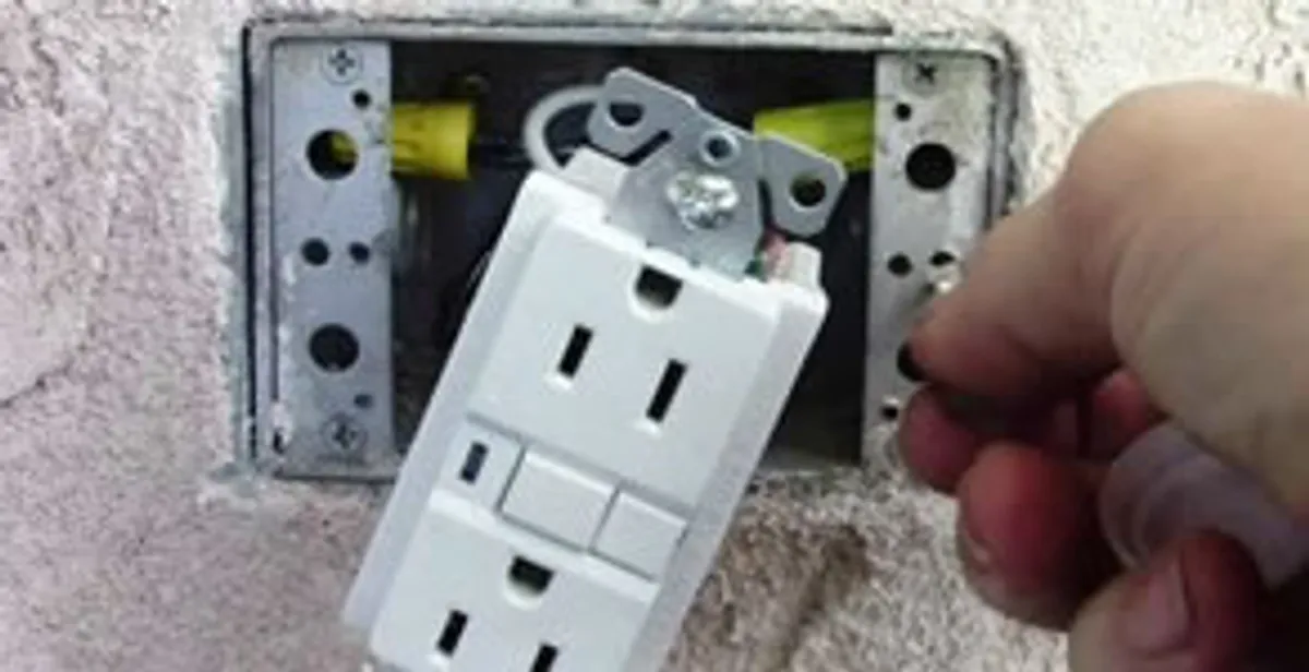 gfci circuits service showing installation of a ground fault circuit interrupter outlet by licensed electricians in Myrtle Beach, SC