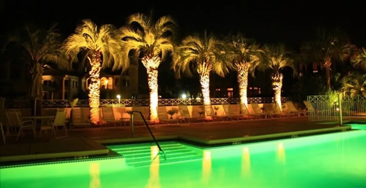 landscape lighting installation services illuminating outdoor recreational areas in Myrtle Beach, SC